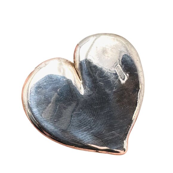 Isreal Sterling Silver Large Heart Ring Size 7 Weight 10 Grams Best Gift for Her - Picture 1 of 4